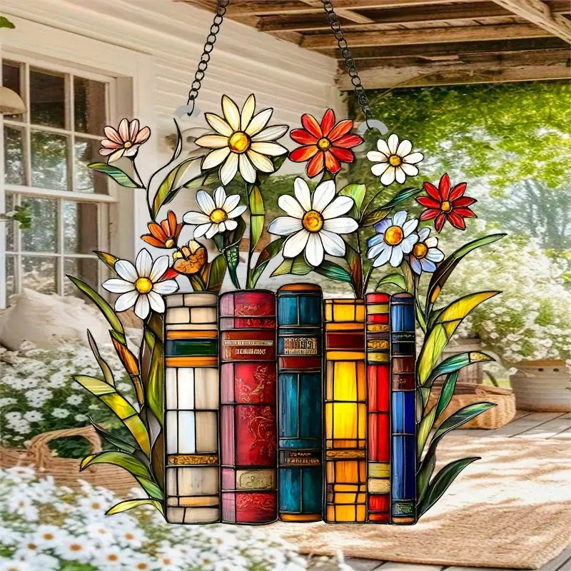 Winsome Floral and Book Acrylic Light Catcher.