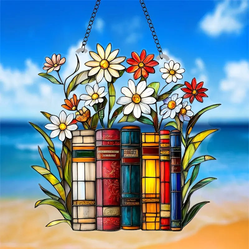 Winsome Floral and Book Acrylic Light Catcher.