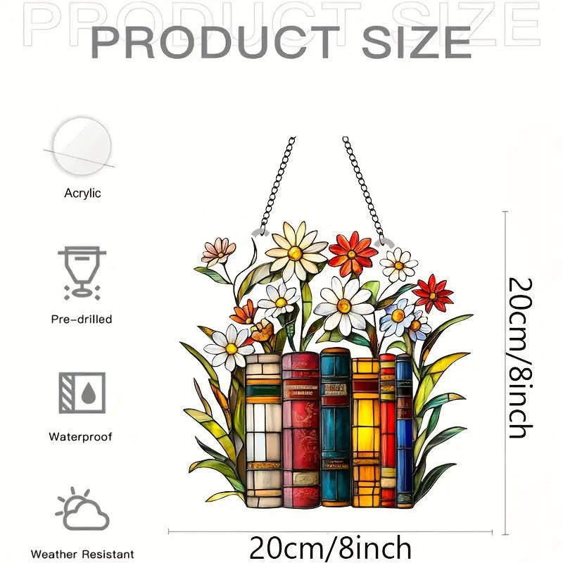 Winsome Floral and Book Acrylic Light Catcher.