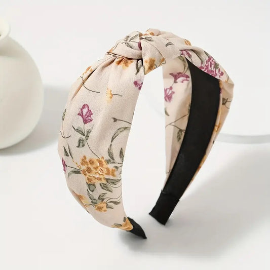 Elegant Floral Knotted Head Band,