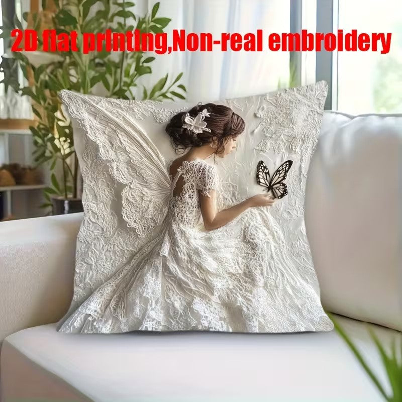 Enchanted Butterfly Dreams Girl Pillow