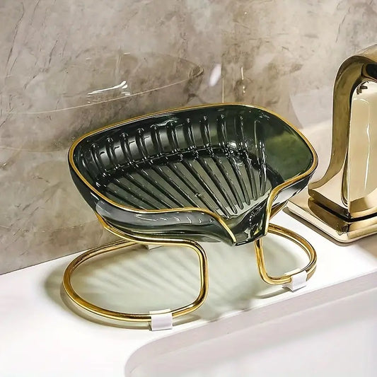 Elegant Green and Golden Soap Dish