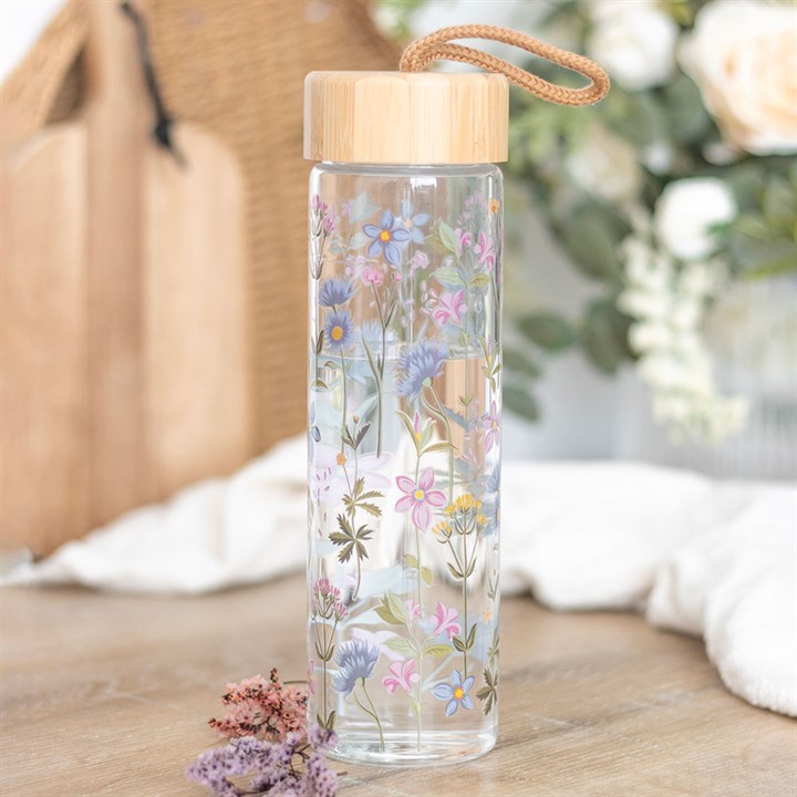 Blomstertrykk Glass Vannflaske