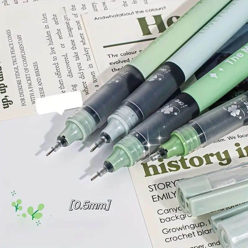 6pcs Boxed Fresh Ins Style Mint Forest Gel Pens