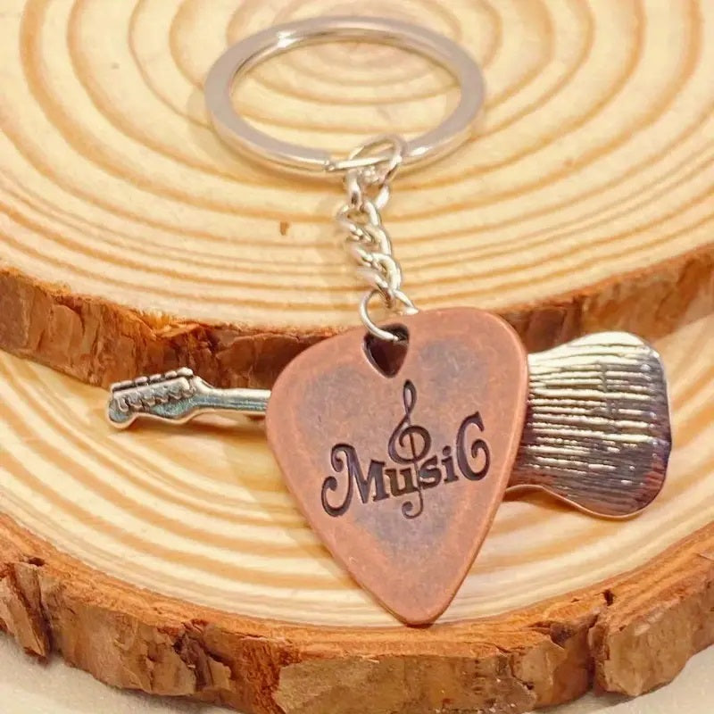 Vintage Guitar Pick Keychain