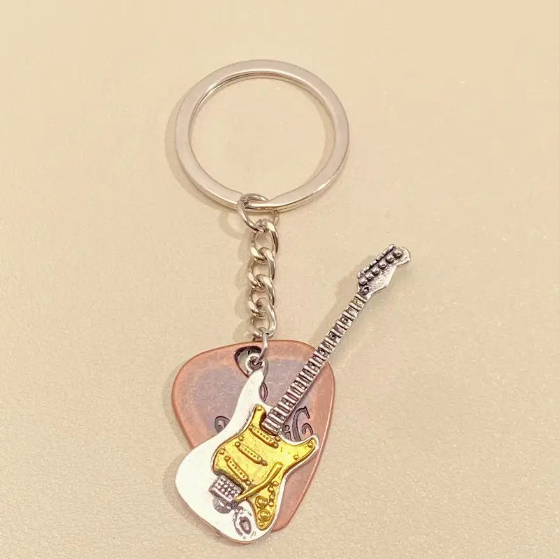 Vintage Guitar Pick Keychain