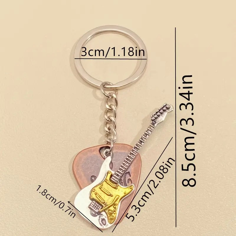 Vintage Guitar Pick Keychain