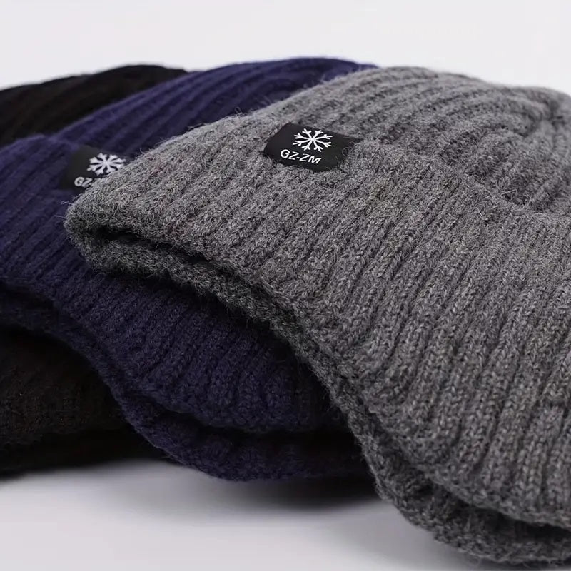 Men's Winter Thermal Knitted Beanie Hat with Ear Warmers