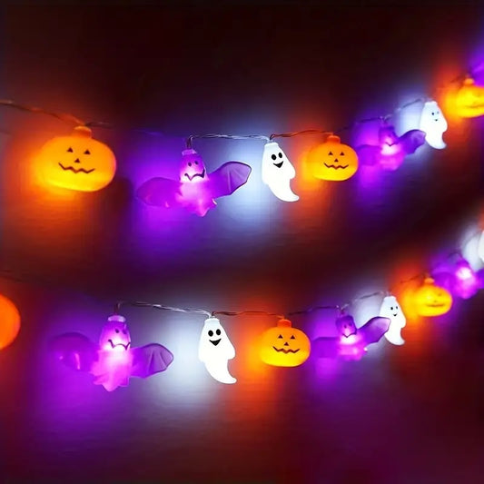 1.5 Metre LED Halloween Pumpkin, Bat & String Lights