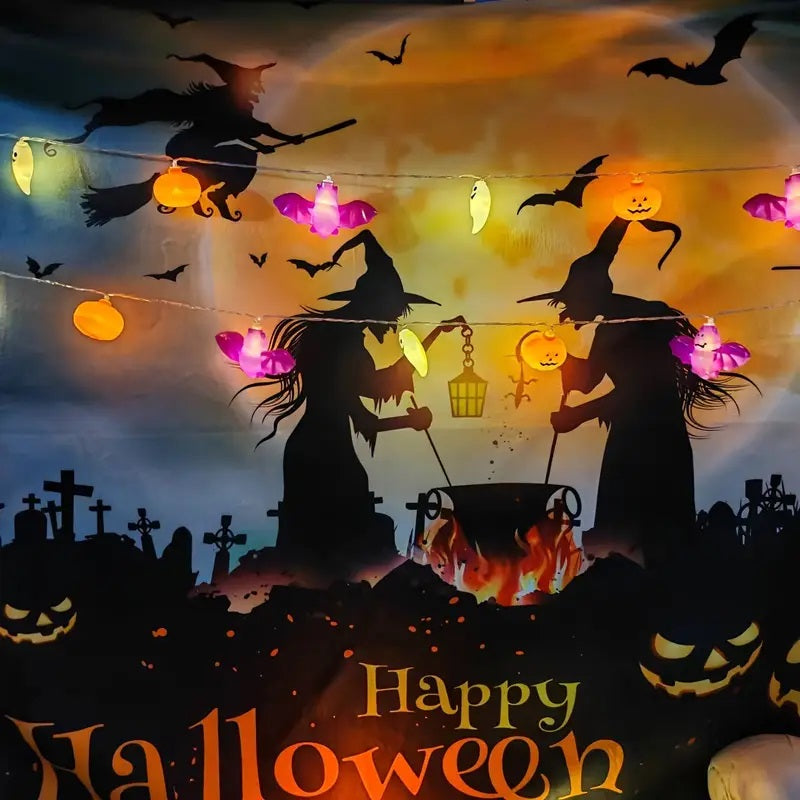 1.5 Metre LED Halloween Pumpkin, Bat & String Lights