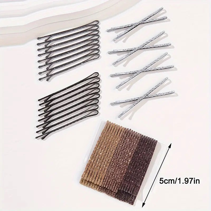 Set of 24 Sparkling Gradient Hair Clips.