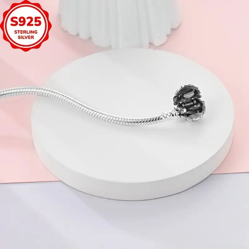 925 Sterling Silver Hjerteslangebenarmbånd