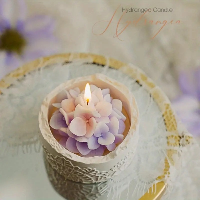 Hydrangea Cup Candle Juniper Lavender