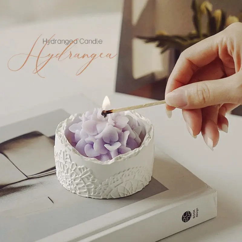 Hydrangea Cup Candle Juniper Lavender