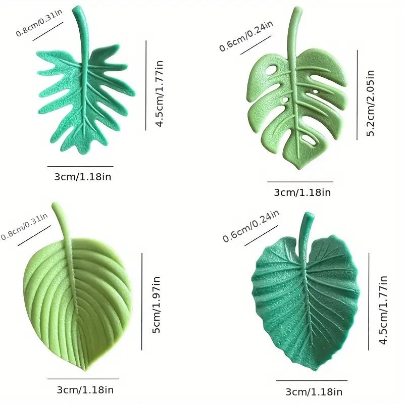 4pcs Tropical Leaf Magnets