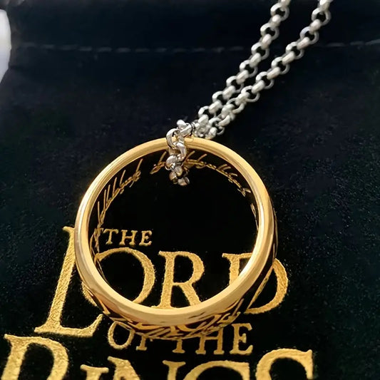 Lord of The Rings 18K Golden Plated Titanium Steel Ring Necklace
