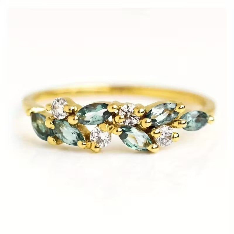 Leaf Design Ring with Cubic Zirconia