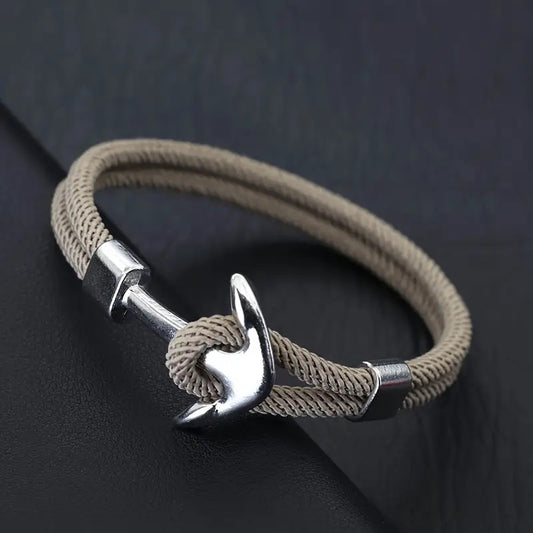 Silvery Anchor Bracelet for Men