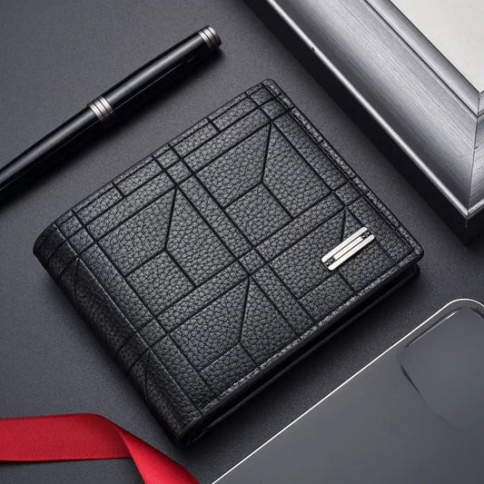 Men’s Sleek Black Faux Leather Wallet,
