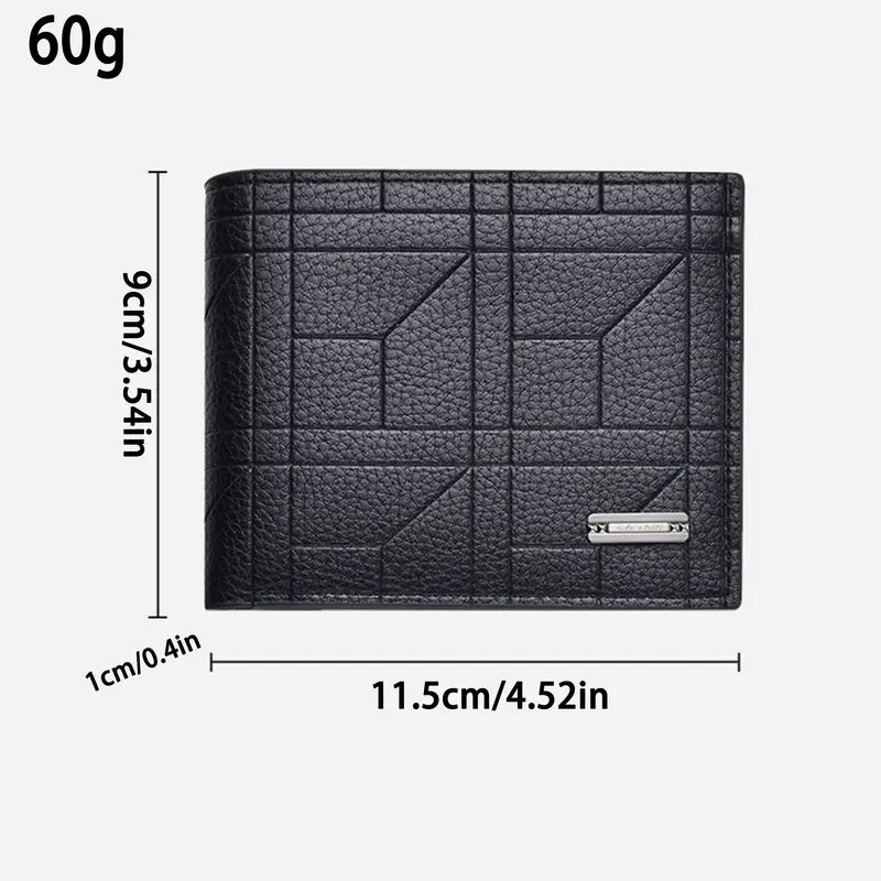 Men’s Sleek Black Faux Leather Wallet,
