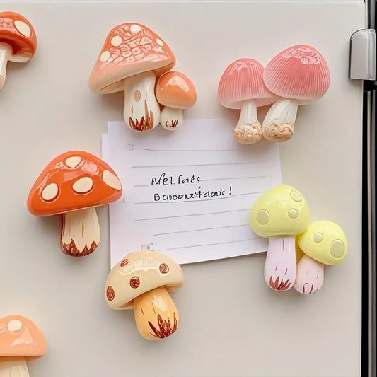 Whimsical Mushroom Resin Magnet
