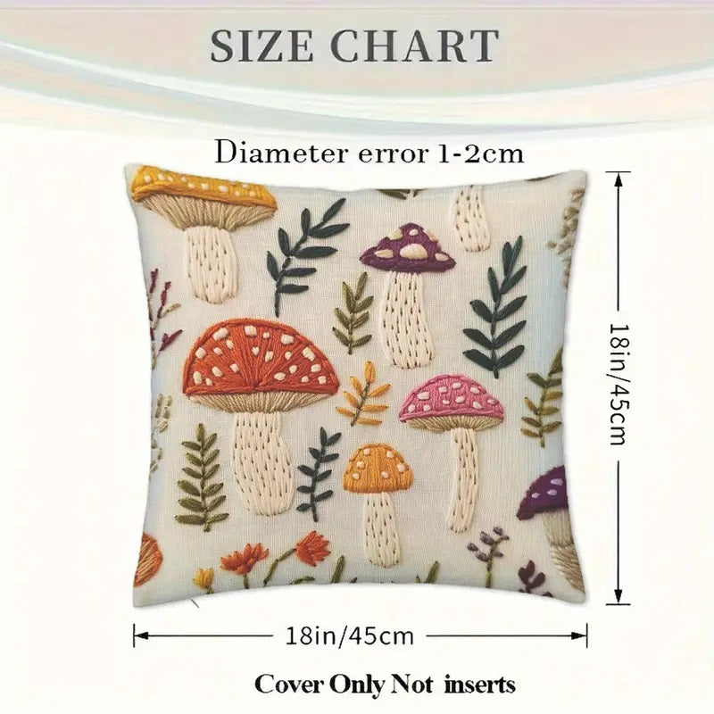 1pc Mushroom Pattern Pillowcase