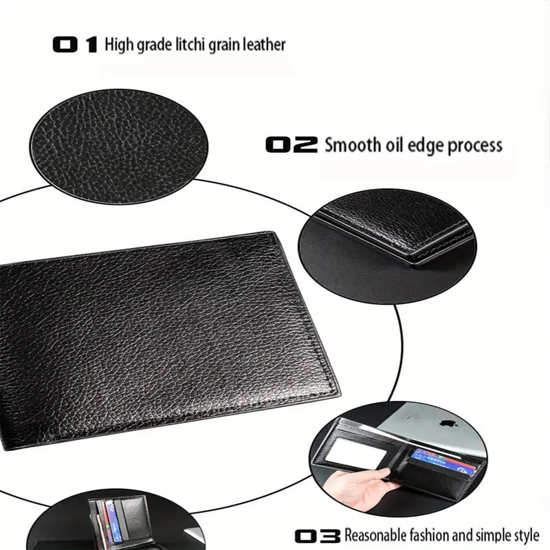 Viking-Inspired Men's Faux Leather Bifold Wallet