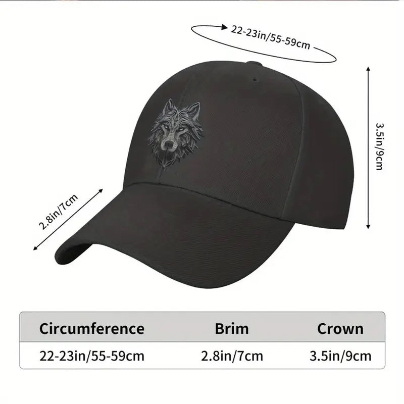 Embroidered Wolf Baseball Cap