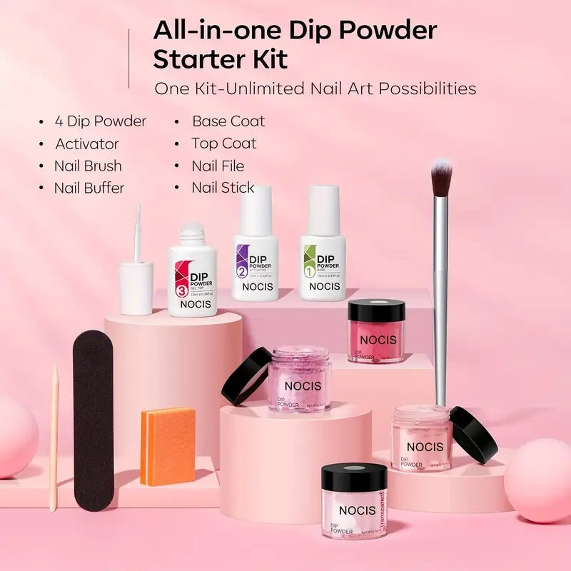 Pink Toner Dip Powder Nail Set Starter Pack