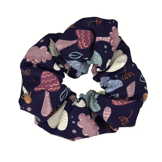 Marinblå Soppmønster Scrunchie