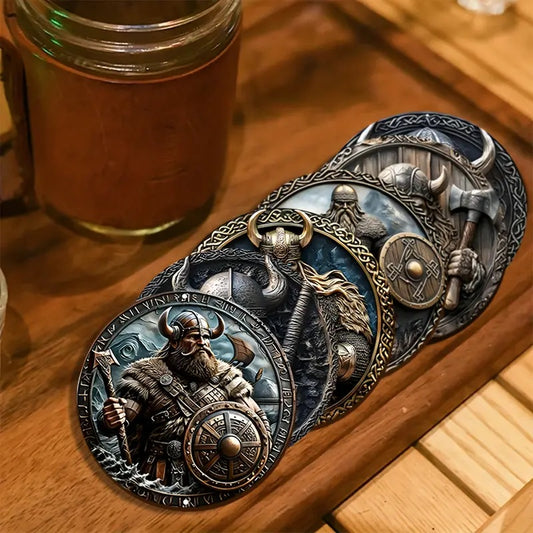 6pc Nordic Viking Warrior Theme Coaster