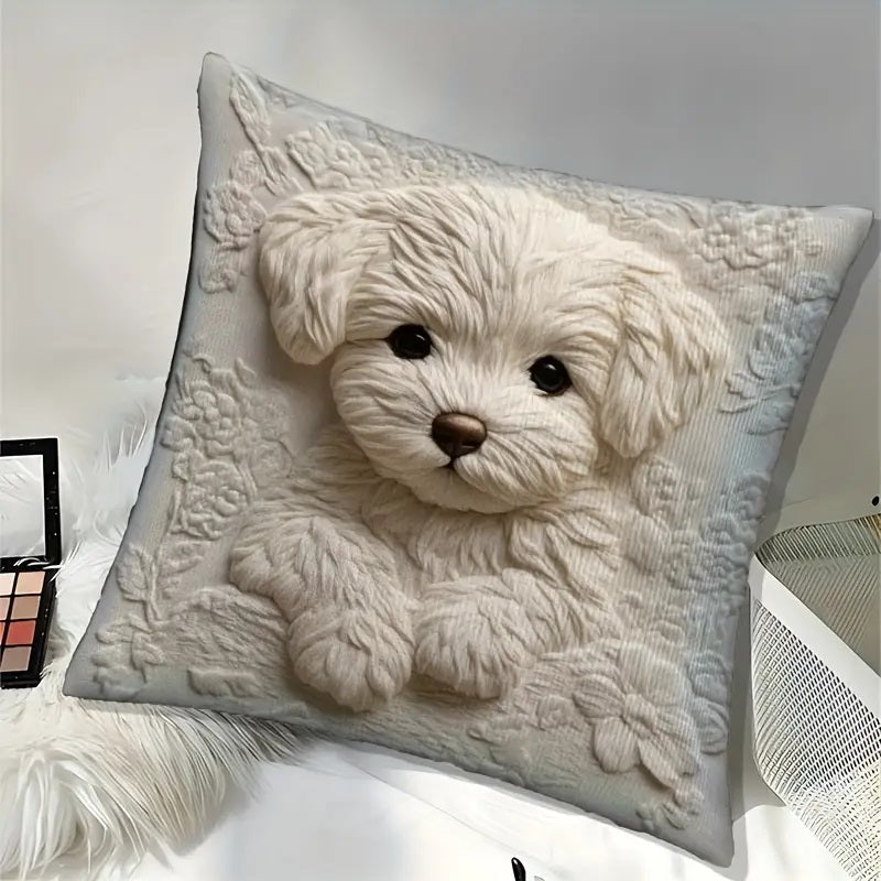 Maltese puppy Design 2D Flat Print Pillowcase