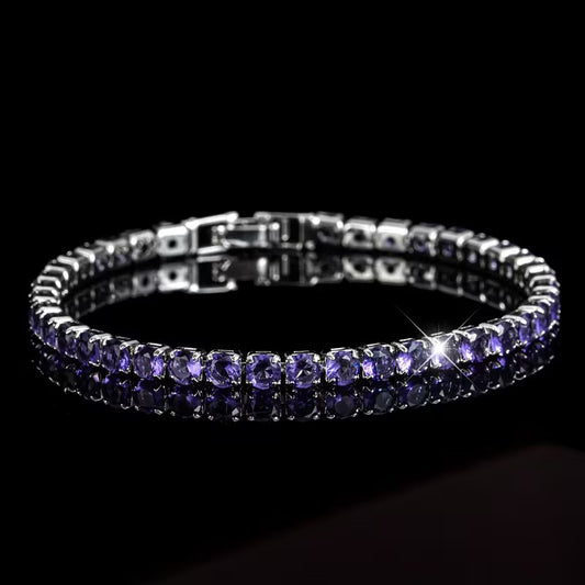 Purple Round Tennis Bracelet