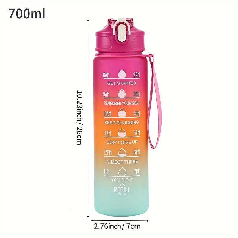 Rose Rød 750ml Gradient Farget Frosted Vannflaske