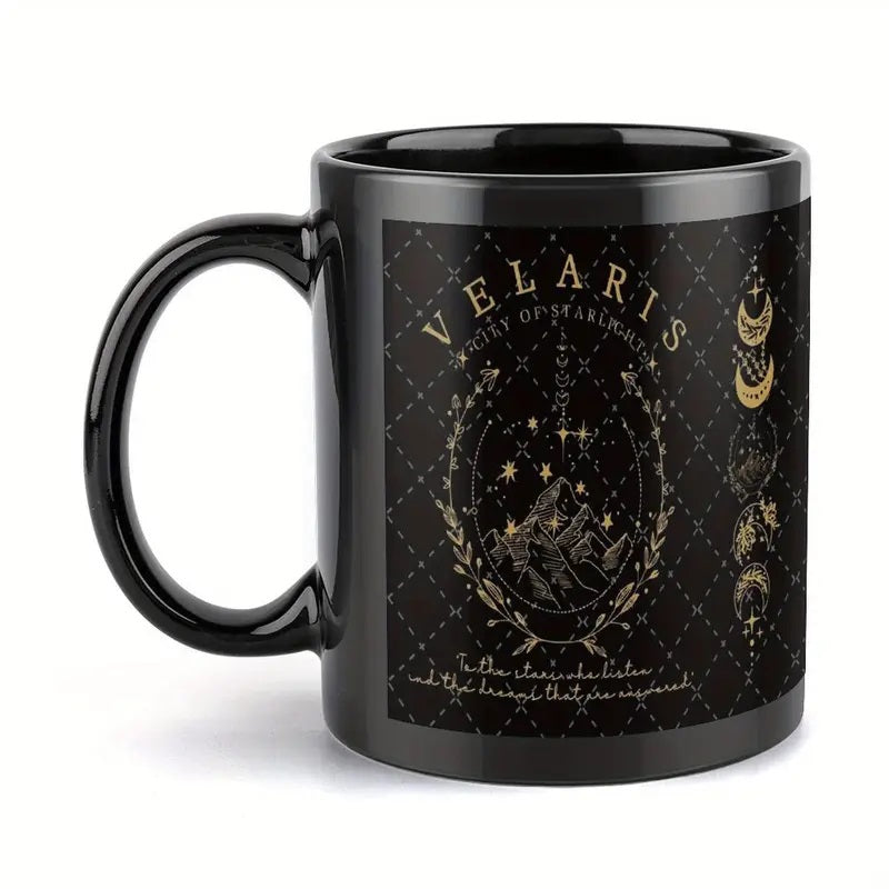Velaris Black Ceramic Coffee Mug
