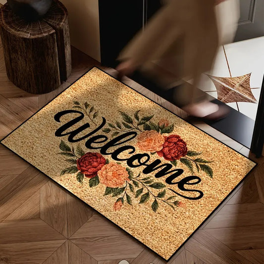 Welcome Floral Door Mat