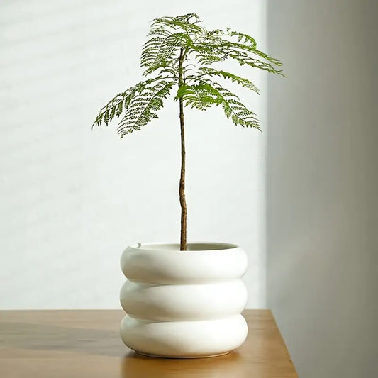 White Nordic-Inspired Artistic Ring Planter