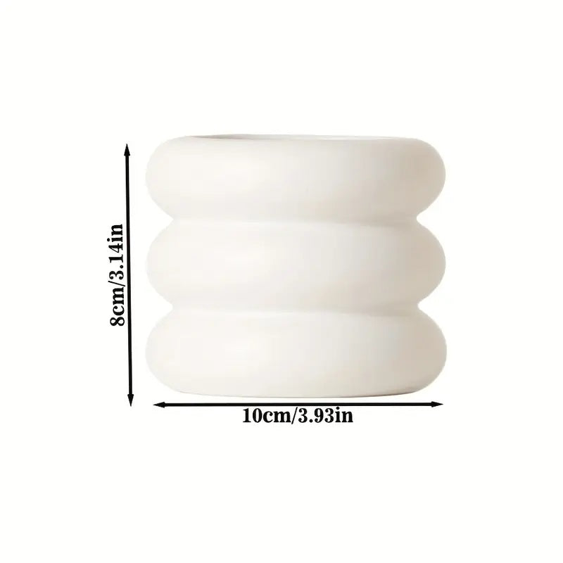 White Nordic-Inspired Artistic Ring Planter