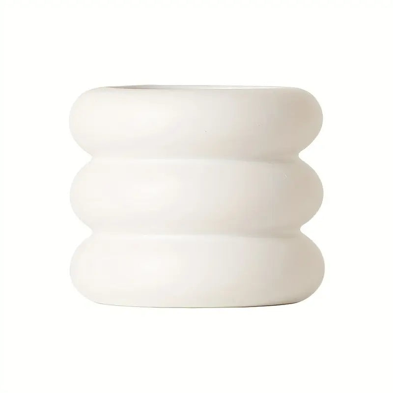 White Nordic-Inspired Artistic Ring Planter